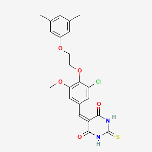 molecular formula C22H21ClN2O5S B4931645 5-{3-chloro-4-[2-(3,5-dimethylphenoxy)ethoxy]-5-methoxybenzylidene}-2-thioxodihydro-4,6(1H,5H)-pyrimidinedione CAS No. 6375-22-0