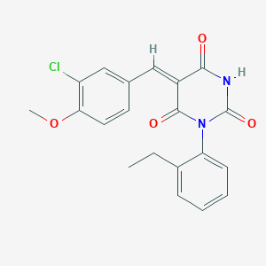 5-(3-chloro-4-methoxybenzylidene)-1-(2-ethylphenyl)-2,4,6(1H,3H,5H)-pyrimidinetrione