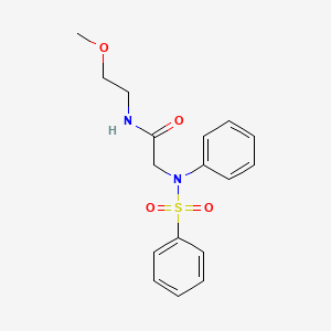 2-[N-(benzenesulfonyl)anilino]-N-(2-methoxyethyl)acetamide