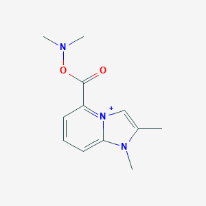 molecular formula C12H16N3O2+ B493168 5-{[(Dimethylamino)oxy]carbonyl}-1,2-dimethylimidazo[1,2-a]pyridin-1-ium 