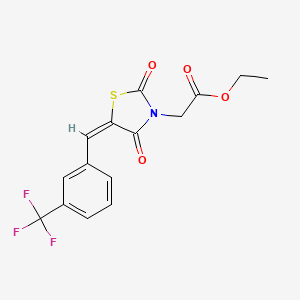 molecular formula C15H12F3NO4S B4931681 ethyl {2,4-dioxo-5-[3-(trifluoromethyl)benzylidene]-1,3-thiazolidin-3-yl}acetate 