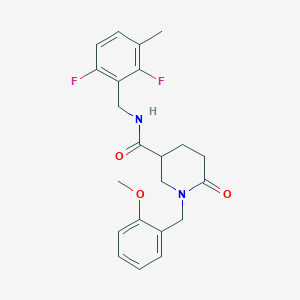 molecular formula C22H24F2N2O3 B4931690 N-(2,6-difluoro-3-methylbenzyl)-1-(2-methoxybenzyl)-6-oxo-3-piperidinecarboxamide 