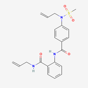 molecular formula C21H23N3O4S B4931745 N-allyl-2-({4-[allyl(methylsulfonyl)amino]benzoyl}amino)benzamide 