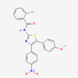 molecular formula C23H16ClN3O4S B4931757 2-chloro-N-[5-(4-methoxyphenyl)-4-(4-nitrophenyl)-1,3-thiazol-2-yl]benzamide 