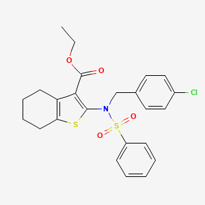 Ethyl 2-[benzenesulfonyl-[(4-chlorophenyl)methyl]amino]-4,5,6,7-tetrahydro-1-benzothiophene-3-carboxylate