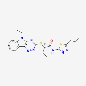 2-[(5-ethyl-5H-[1,2,4]triazino[5,6-b]indol-3-yl)thio]-N-(5-propyl-1,3,4-thiadiazol-2-yl)butanamide