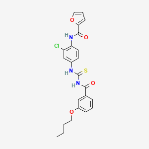 molecular formula C23H22ClN3O4S B4931772 N-[4-({[(3-butoxybenzoyl)amino]carbonothioyl}amino)-2-chlorophenyl]-2-furamide 