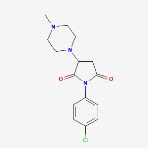 molecular formula C15H18ClN3O2 B4931787 1-(4-chlorophenyl)-3-(4-methyl-1-piperazinyl)-2,5-pyrrolidinedione 