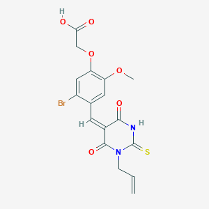 {4-[(1-allyl-4,6-dioxo-2-thioxotetrahydro-5(2H)-pyrimidinylidene)methyl]-5-bromo-2-methoxyphenoxy}acetic acid