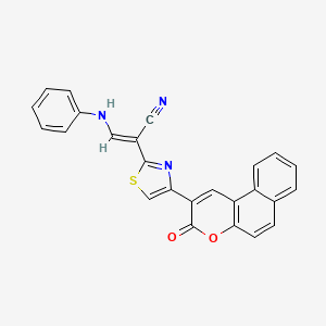 3-anilino-2-[4-(3-oxo-3H-benzo[f]chromen-2-yl)-1,3-thiazol-2-yl]acrylonitrile