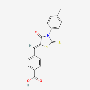 4-{[3-(4-methylphenyl)-4-oxo-2-thioxo-1,3-thiazolidin-5-ylidene]methyl}benzoic acid