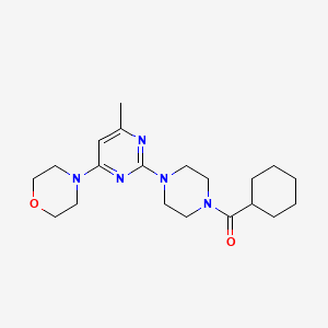 molecular formula C20H31N5O2 B4931913 4-{2-[4-(cyclohexylcarbonyl)-1-piperazinyl]-6-methyl-4-pyrimidinyl}morpholine 