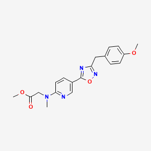 methyl N-{5-[3-(4-methoxybenzyl)-1,2,4-oxadiazol-5-yl]-2-pyridinyl}-N-methylglycinate