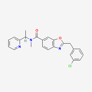 2-(3-chlorobenzyl)-N-methyl-N-[1-(2-pyridinyl)ethyl]-1,3-benzoxazole-6-carboxamide