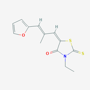 molecular formula C13H13NO2S2 B4931965 3-ethyl-5-[3-(2-furyl)-2-methyl-2-propen-1-ylidene]-2-thioxo-1,3-thiazolidin-4-one 