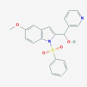 molecular formula C21H18N2O4S B493198 [5-methoxy-1-(phenylsulfonyl)-1H-indol-2-yl](3-pyridinyl)methanol 
