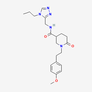 molecular formula C21H29N5O3 B4932006 1-[2-(4-methoxyphenyl)ethyl]-6-oxo-N-[(4-propyl-4H-1,2,4-triazol-3-yl)methyl]-3-piperidinecarboxamide 