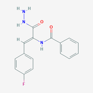 molecular formula C16H14FN3O2 B493204 N-[2-(4-fluorophenyl)-1-(hydrazinocarbonyl)vinyl]benzamide 