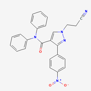 1-(2-cyanoethyl)-3-(4-nitrophenyl)-N,N-diphenyl-1H-pyrazole-4-carboxamide