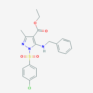 ethyl 5-(benzylamino)-1-[(4-chlorophenyl)sulfonyl]-3-methyl-1H-pyrazole-4-carboxylate