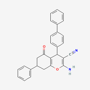 molecular formula C28H22N2O2 B4932085 2-amino-4-(4-biphenylyl)-5-oxo-7-phenyl-5,6,7,8-tetrahydro-4H-chromene-3-carbonitrile 