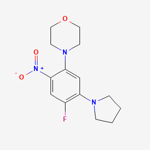 molecular formula C14H18FN3O3 B4932089 4-[4-fluoro-2-nitro-5-(1-pyrrolidinyl)phenyl]morpholine 