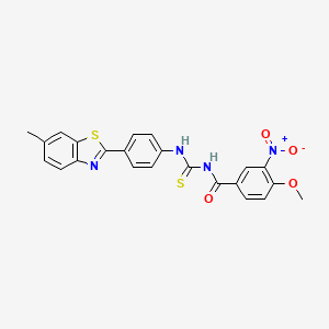 molecular formula C23H18N4O4S2 B4932132 4-methoxy-N-({[4-(6-methyl-1,3-benzothiazol-2-yl)phenyl]amino}carbonothioyl)-3-nitrobenzamide 