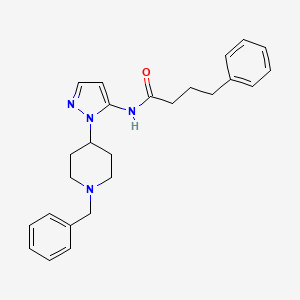 molecular formula C25H30N4O B4932143 N-[1-(1-benzyl-4-piperidinyl)-1H-pyrazol-5-yl]-4-phenylbutanamide 