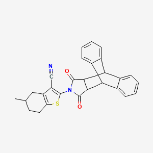 2-(16,18-dioxo-17-azapentacyclo[6.6.5.0~2,7~.0~9,14~.0~15,19~]nonadeca-2,4,6,9,11,13-hexaen-17-yl)-5-methyl-4,5,6,7-tetrahydro-1-benzothiophene-3-carbonitrile