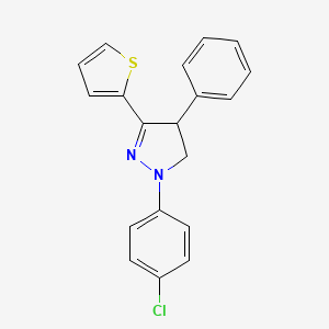 molecular formula C19H15ClN2S B4932164 1-(4-chlorophenyl)-4-phenyl-3-(2-thienyl)-4,5-dihydro-1H-pyrazole 