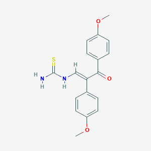 molecular formula C18H18N2O3S B493217 N-[2,3-bis(4-methoxyphenyl)-3-oxo-1-propenyl]thiourea 