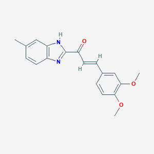 molecular formula C19H18N2O3 B493220 3-(3,4-dimethoxyphenyl)-1-(5-methyl-1H-benzimidazol-2-yl)-2-propen-1-one 