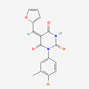 molecular formula C16H11BrN2O4 B4932202 1-(4-bromo-3-methylphenyl)-5-(2-furylmethylene)-2,4,6(1H,3H,5H)-pyrimidinetrione 