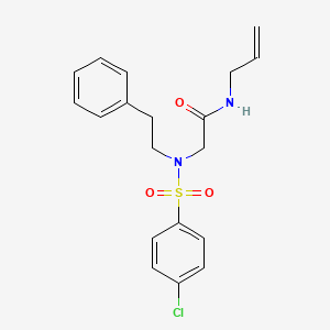 molecular formula C19H21ClN2O3S B4932226 N~1~-allyl-N~2~-[(4-chlorophenyl)sulfonyl]-N~2~-(2-phenylethyl)glycinamide 