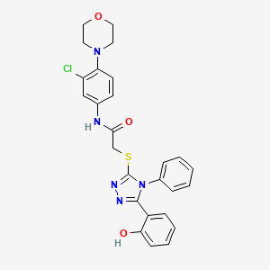 molecular formula C26H24ClN5O3S B4932232 N-[3-chloro-4-(4-morpholinyl)phenyl]-2-{[5-(2-hydroxyphenyl)-4-phenyl-4H-1,2,4-triazol-3-yl]thio}acetamide 