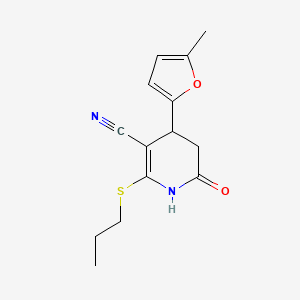 molecular formula C14H16N2O2S B4932239 4-(5-methyl-2-furyl)-6-oxo-2-(propylthio)-1,4,5,6-tetrahydro-3-pyridinecarbonitrile CAS No. 5605-22-1