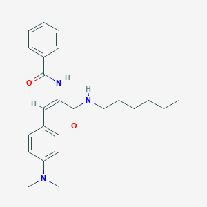 molecular formula C24H31N3O2 B493228 N-(2-(4-(Dimethylamino)phenyl)-1-((hexylamino)carbonyl)vinyl)benzamide 