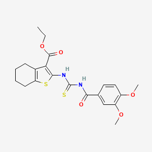 ethyl 2-({[(3,4-dimethoxybenzoyl)amino]carbonothioyl}amino)-4,5,6,7-tetrahydro-1-benzothiophene-3-carboxylate