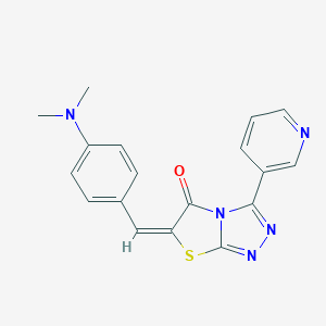 molecular formula C18H15N5OS B493238 6-[4-(dimethylamino)benzylidene]-3-(3-pyridinyl)[1,3]thiazolo[2,3-c][1,2,4]triazol-5(6H)-one 