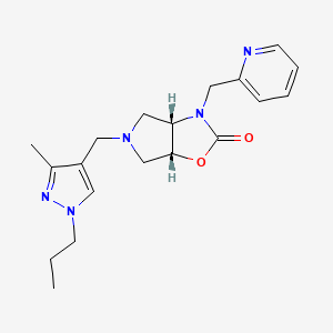 molecular formula C19H25N5O2 B4932394 (3aS*,6aR*)-5-[(3-methyl-1-propyl-1H-pyrazol-4-yl)methyl]-3-(2-pyridinylmethyl)hexahydro-2H-pyrrolo[3,4-d][1,3]oxazol-2-one 