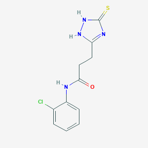 molecular formula C11H11ClN4OS B493240 N-(2-chlorophenyl)-3-(5-thioxo-1,2-dihydro-1,2,4-triazol-3-yl)propanamide 