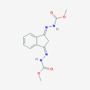 molecular formula C13H14N4O4 B493241 methyl 2-{3-[(methoxycarbonyl)hydrazono]-2,3-dihydro-1H-inden-1-ylidene}hydrazinecarboxylate 
