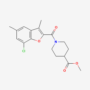 methyl 1-[(7-chloro-3,5-dimethyl-1-benzofuran-2-yl)carbonyl]-4-piperidinecarboxylate