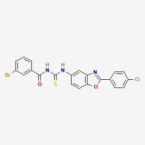 3-bromo-N-({[2-(4-chlorophenyl)-1,3-benzoxazol-5-yl]amino}carbonothioyl)benzamide