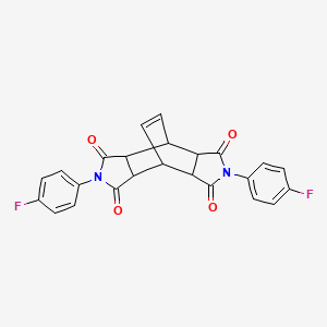 molecular formula C24H16F2N2O4 B4932458 4,10-bis(4-fluorophenyl)-4,10-diazatetracyclo[5.5.2.0~2,6~.0~8,12~]tetradec-13-ene-3,5,9,11-tetrone 