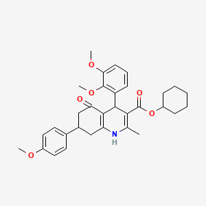 cyclohexyl 4-(2,3-dimethoxyphenyl)-7-(4-methoxyphenyl)-2-methyl-5-oxo-1,4,5,6,7,8-hexahydro-3-quinolinecarboxylate