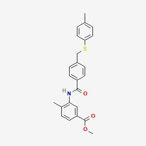 molecular formula C24H23NO3S B4932501 methyl 4-methyl-3-[(4-{[(4-methylphenyl)thio]methyl}benzoyl)amino]benzoate 