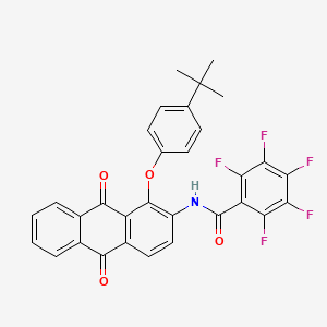 N-[1-(4-tert-butylphenoxy)-9,10-dioxo-9,10-dihydro-2-anthracenyl]-2,3,4,5,6-pentafluorobenzamide