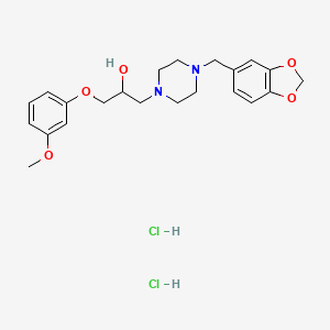 molecular formula C22H30Cl2N2O5 B4932532 1-[4-(1,3-benzodioxol-5-ylmethyl)-1-piperazinyl]-3-(3-methoxyphenoxy)-2-propanol dihydrochloride 