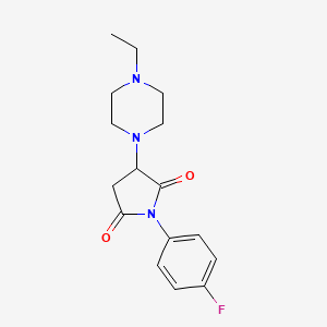 molecular formula C16H20FN3O2 B4932544 3-(4-ethyl-1-piperazinyl)-1-(4-fluorophenyl)-2,5-pyrrolidinedione 